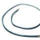 Collier cordon cuir bleu métallisé fermoir argent 925 longueur 38 cm