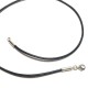 Collier cordon cuir bleu marine bleu nuit fermoir argent 925 longueur 38 cm