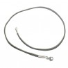 Collier cordon cuir gris sombre fermoir argent 925 longueur 50 cm