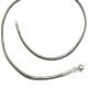 Collier cordon cuir gris métallisé fermoir argent 925 longueur 38 cm