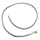 Collier cordon cuir gris métallisé fermoir argent 925 longueur 38 cm