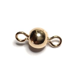 Intercalaire boule 8 mm en plaqué or 18 carats connecteur ronde 2 anneaux pour création