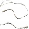 Collier cordon fil de soie blanc fermoir argent 925 longueur 42 cm