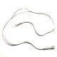 Collier cordon fil de soie blanc fermoir argent 925 longueur 42 cm