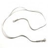 Collier cordon fil de soie blanc fermoir argent 925 longueur 42 cm