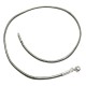 Collier cordon cuir gris métallisé fermoir argent 925 longueur 42 cm