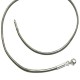 Collier cordon cuir gris métallisé fermoir argent 925 longueur 50 cm