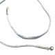 Collier cordon fil de soie bleu clair fermoir argent 925 longueur 38 cm