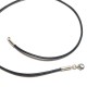 Collier cordon cuir bleu marine bleu nuit fermoir argent 925 longueur 50 cm