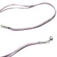 Collier cordon fil de soie mauve violet lilas fermoir argent 925 longueur 38 cm