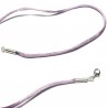 Collier cordon fil de soie mauve violet lilas fermoir argent 925 longueur 38 cm