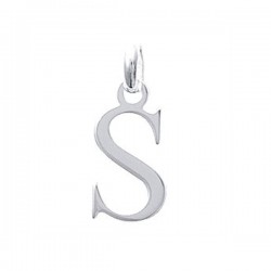 Pendentif initiale S argent 925 lettre S breloque 19 mm avec bélière