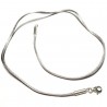 Collier cordon fil de soie argent fermoir argent 925 longueur 38 cm