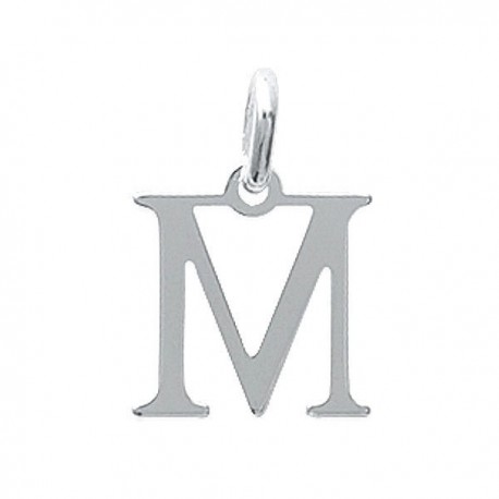 Pendentif initiale M argent 925 lettre M breloque 19 mm avec bélière