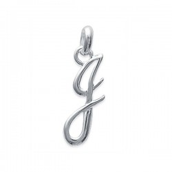 Pendentif initiale argent 925 lettre J breloque lettre prénom 22 mm avec bélière