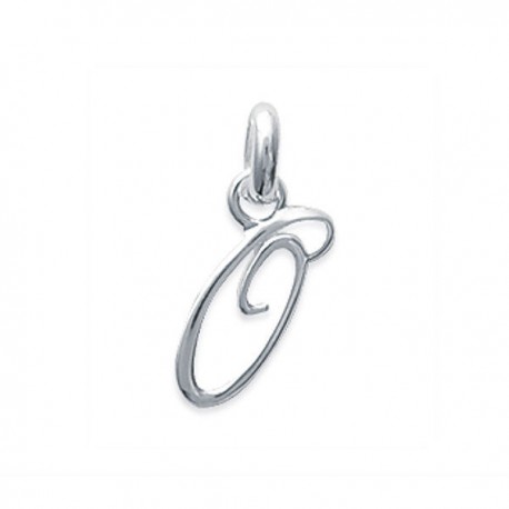 Pendentif initiale argent 925 lettre O breloque lettre prénom 18 mm avec bélière