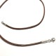 Collier cordon cuir marron fermoir argent 925 diamètre 2 mm longueur 50 cm