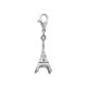 Pendentif tour Eiffel charm mousqueton argent 925 breloque hauteur totale 30 mm