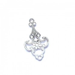 Intercalaire chandelier fleur en argent 925 support conneteur pendentif ou boucles d'oreilles 3 anneaux à décorer