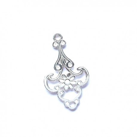 Intercalaire chandelier fleur en argent 925 support conneteur pendentif ou boucles d'oreilles 3 anneaux à décorer