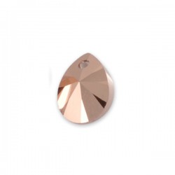 Petite breloque goutte pendentif en cristal doré rose 12 mm épaisseur 6 mm