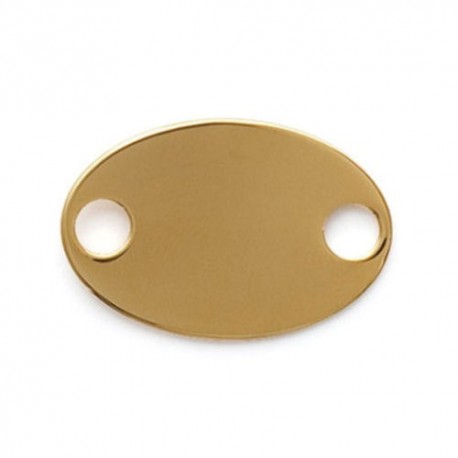 Intercalaire ovale plaqué or 18 carats 25 mm connecteur 2 trous