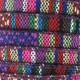 Cordon coton rond à motifs ethniques ton violet diam.6.5 mm X1M