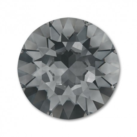 Cabochon rond cristal Swarovski nuit d'argent 8 mm dos en pointe par 4 pièces