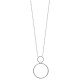 Collier argent 925/000 rhodié pendant anneau 25 mm bijou tendance