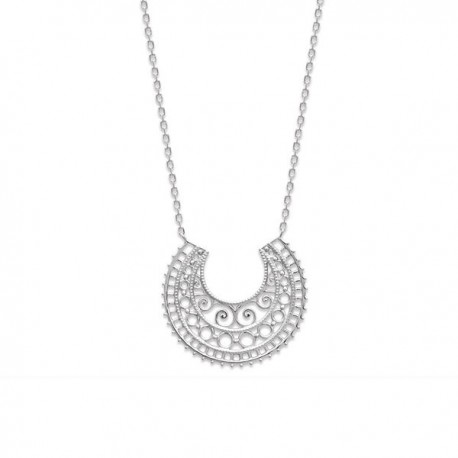 Collier tendance ethnique en argent massif 925/000 rhodié