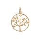 Pendentif arbre de vie en plaqué or 18 carats diamètre 20 mm 