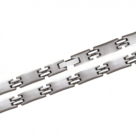 Bracelet new design en acier fermoir plat 21 cm
