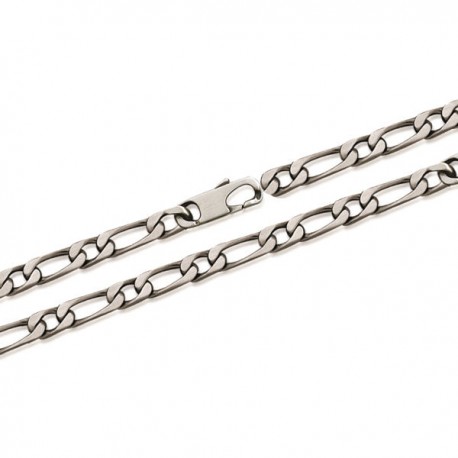 Bracelet Argent 925 vieilli maille figaro diamanté 4 mm