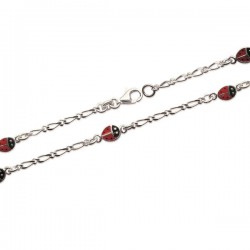 Bracelet enfant en Argent 925 avec coccinelles