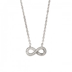 Collier argent 925 pendentif signe infini zirconium