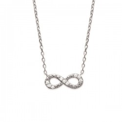 Collier infini argent massif 925/000 et zirconium 