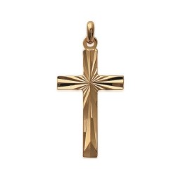 Pendentif croix ciselée en plaqué or