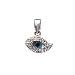 Pendentif Oeil bleu en Argent 925 serti Zirconium