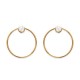Boucles d'oreilles anneaux plaqué or 18 carats et zirconium