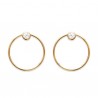 Boucles d'oreilles anneaux plaqué or 18 carats et zirconium