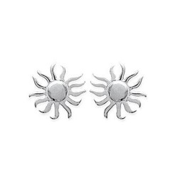 Boucles d'oreilles soleils en Argent 925 diamètre 10 mm