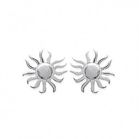 Boucles d'oreilles soleils en Argent 925 diamètre 10 mm