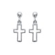 Boucles d'oreilles argent 925/000 petites croix ajourées Bijou mixte