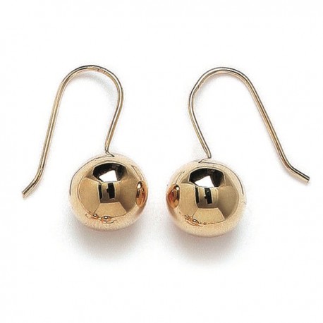 Boucles d'oreilles dormeuses en Plaqué Or boules 12 mm