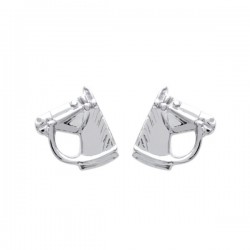 Boucles d'oreilles puces chevaux en Argent 925