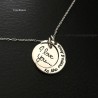 Pendentif lune et médaille I love you en argent 925/000 bijou 2 en 1