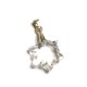 Pendentif fleur des glaciers cristal Swarovski et argent 925/000