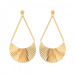 Boucles d'oreilles en plaqué or 18 carats pendants ciselés