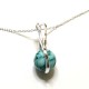 Pendentif pierre perle turquoise naturelle et argent 925/000