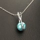 Pendentif pierre perle turquoise naturelle et argent 925/000